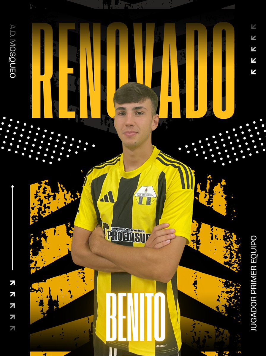 ADMosqueo's tweet photo. 🟡 RENOVACIÓN ⚫️

Benito renueva con la A.D. Mosqueo para la temporada 2026-2027.

#sentimientoaurinegro https://t.co/vItxqsTDHk
