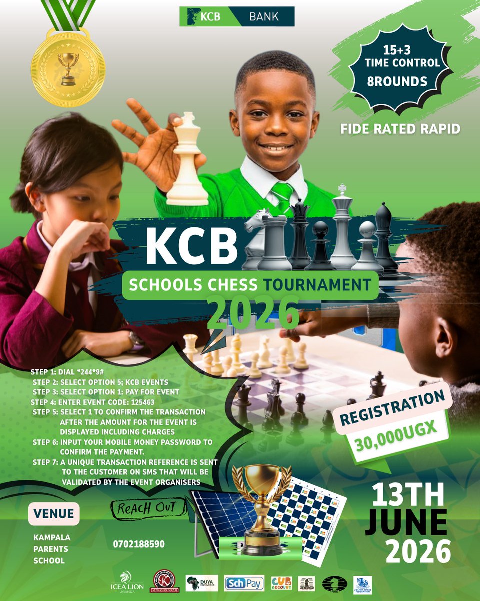 BaniBulletin's tweet photo. The Head Teacher Mrs. Basekanakyo Deborah of Wanyange Girls Secondary School in Jinja - Uganda decided to check on the chess players' readiness for KCB schools chess tournament. 

KCB Schools Chess Tournament takes place on 13th June 2026 at Kampala Parents School.

Proudly sponsored by @kcbbankug 

#UgandaChess #SchoolsChess