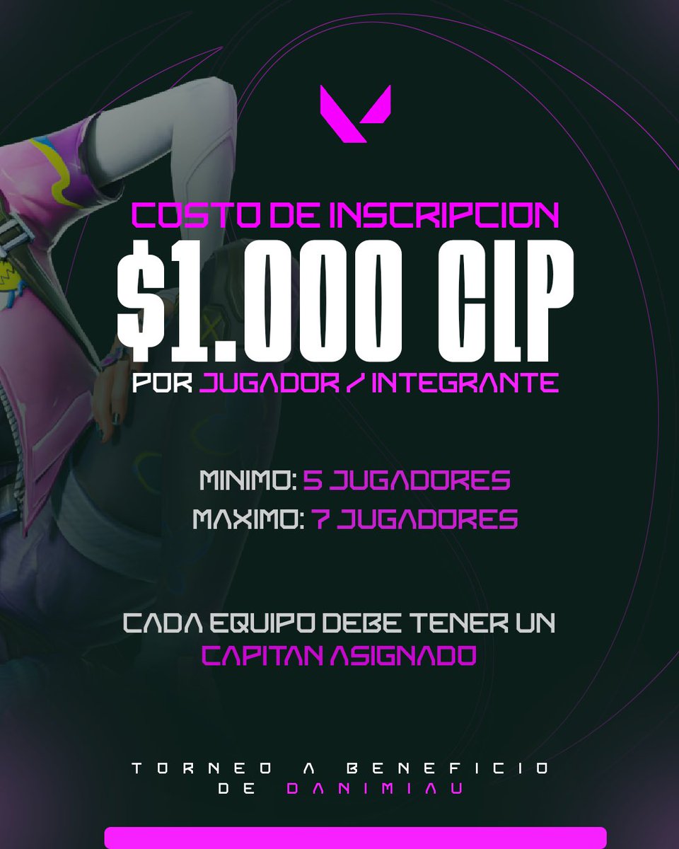 SoyAlejoGG's tweet photo. En @EsegeGaming armamos un torneo benefico para apoyar a @Danimiau__ con sus gastos médicos, sale luquita o un dolaruco y algo por player

Quien desee participar feliz le envio el formulario de registro 🫶🏼

Agradeceria un RT y ❤️

#ValorantLatam #Valorant https://t.co/XlgyIxZauV