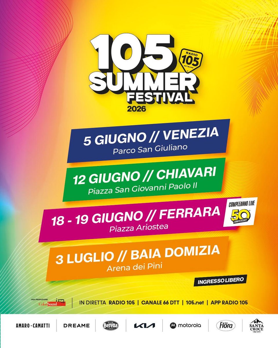 SantaCroceAcqua's tweet photo. Acqua Santa Croce è l’acqua ufficiale dell’estate di @Radio105 https://t.co/opI6inFhxP https://t.co/KhECv7J44z