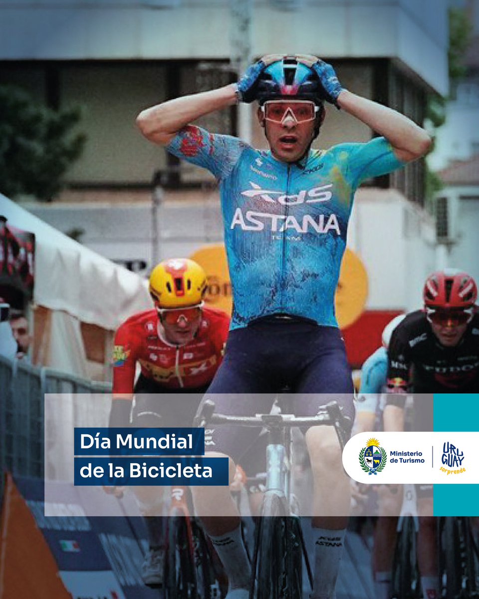 Uruguay_Natural's tweet photo. 🚴 Día Mundial de la Bicicleta

🇺🇾 El nombre de Uruguay recorrió las rutas de una de las competencias más emblemáticas del ciclismo mundial.

Thomas Silva, en el Giro de Italia, se convirtió en el primer uruguayo en disputar esta prestigiosa prueba y logró un destacado desempeño que le permitió mejorar su posición en el ranking UCI. Además, alcanzó otro hito histórico al vestir la malla rosa, símbolo del liderazgo de la clasificación general y uno de los mayores emblemas del ciclismo internacional, siendo motivo de orgullo para todo el país.

Su recorrido nos recuerda el enorme potencial que tiene la bicicleta para conectar territorios, descubrir paisajes y generar experiencias inolvidables. Así como los grandes ciclistas conocen el mundo sobre dos ruedas, cada vez más viajeros eligen la bicicleta para explorar los destinos turísticos de forma sostenible, saludable y en contacto directo con el entorno.

En este día, celebramos no solo los logros deportivos que llevan a Uruguay más lejos, sino también una forma de viajar que invita a descubrir la riqueza natural, cultural y humana de nuestros destinos.

#UruguaySorprende