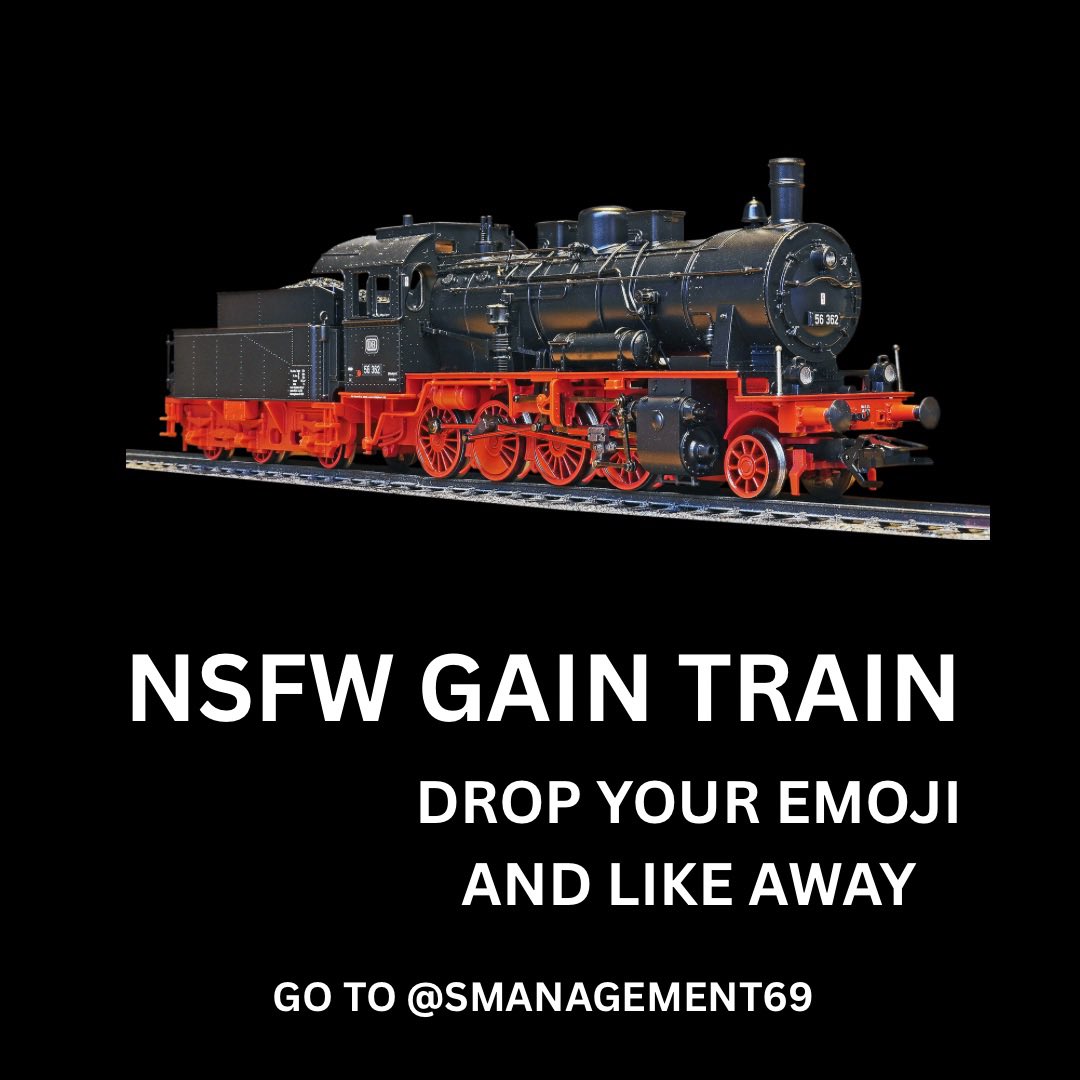 SManagement69's tweet photo. 🚂🚆🚄🚅🚉🚃🚂🛤️🚂🚃🚉🚅🚄🚆🚂
 
🚂Please Come Join the NSFW Gain Train 🚂

🚂Leave An Emoji &amp; Follow Everyone That Follows🚂

🚂Please Follow Me, RT &amp; Follow Everyone Back🚂              

❤️‍🔥Featured:❤️‍🔥 Katy Exclusive @katyexclusive69  ❤️‍🔥

🚂🚆🚄🚅🚉🚃🚂🛤️🚂🚃🚉🚅🚄🚆🚂 https://t.co/8FFLs7TJa3