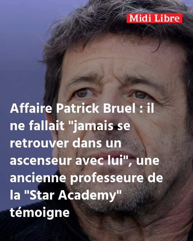 LeDirectInfo's tweet photo. 🚨 Affaire Patrick Bruel : "Le but du jeu était de ne jamais se retrouver dans un ascenseur avec lui." 

Une enquête réalisée par franceinfo et publiée ce mercredi 3 juin 2026 révèle que la sombre réputation du chanteur de 67 ans, accusé de violences sexuelles par une trentaine de femmes, était bien connue du milieu artistique.

"Les gens qui disent tomber des nues sont des menteurs", martèle ainsi une ancienne professeure de la "Star Academy", qui n’a pas souhaité communiquer son identité. "Tout le métier est au courant depuis toujours qu’il a un problème avec les femmes", estime celle qui a croisé Patrick Bruel à plusieurs reprises, lors de tournages d’émissions.