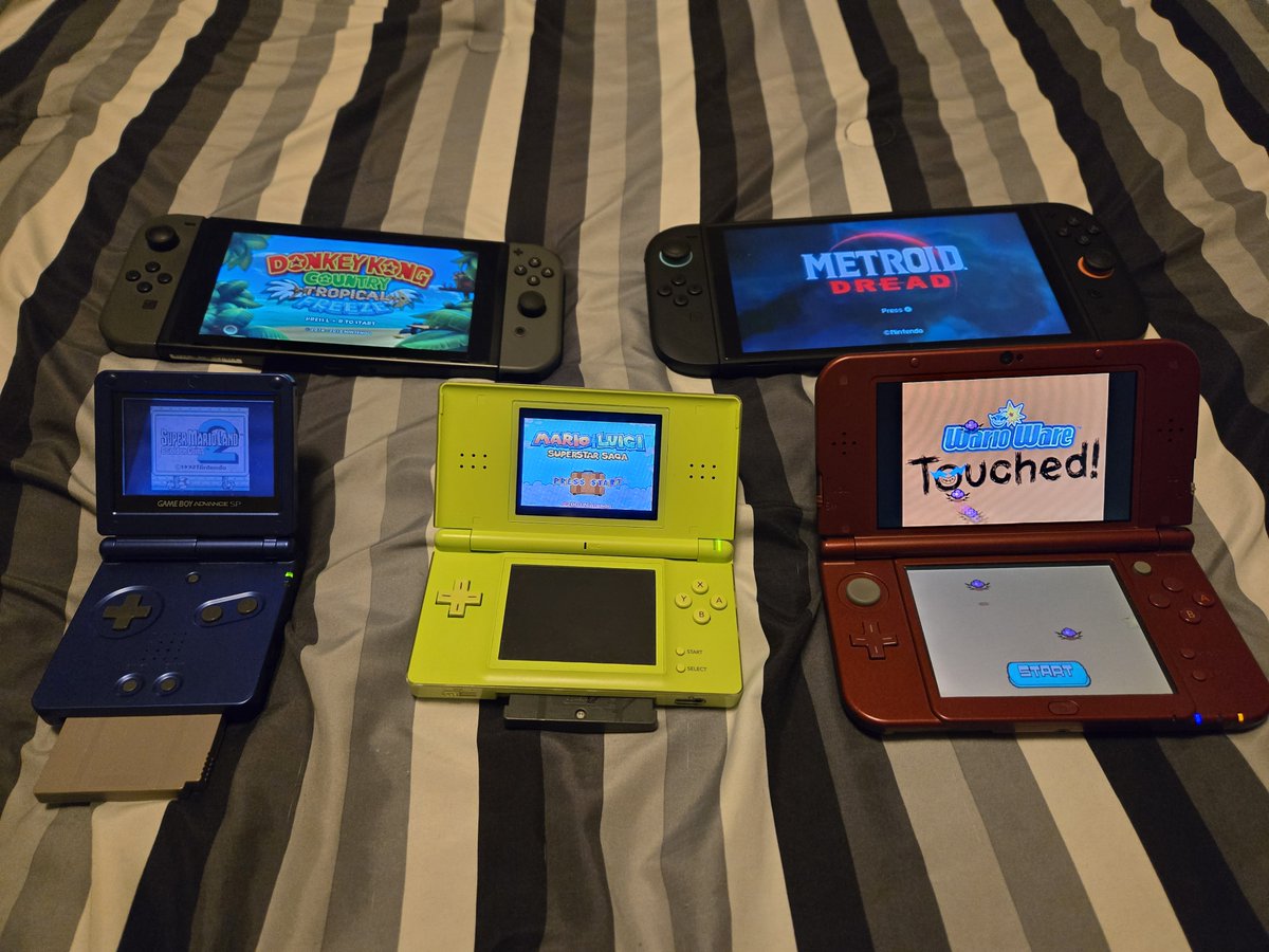 PurpleColonelSP's tweet photo. I ONLY play my games ONE GENERATION AHEAD.

THIS MEANS:

✅ Bigger, brighter screens

✅ Greater appreciation of the artform

✅ Better performance (Switch 2 only)

✅ Gameboy is sort of backlit

❌ I will NEVER play a 3DS game

Will YOU make the tradeoff too??? https://t.co/RXfe6zI2FY