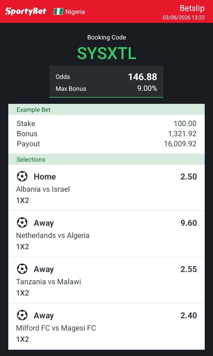 AjummaGold23's tweet photo. Hey check out the bet I just placed on Sportybet! https://t.co/7Q7VH8riuJ https://t.co/wPHum7piLO