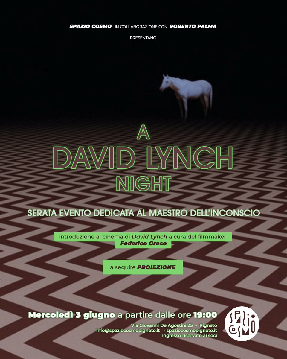 flean1973's tweet photo. Stasera a partire dalle 19.00. A Roma. 
Ore 21.00: proiezione della serie per la HBO "Hotel Room" (David Lynch 1993).

Chi non viene è la garmonbozia.
#davidlynch #hotelroom https://t.co/qYSrBKl5y6