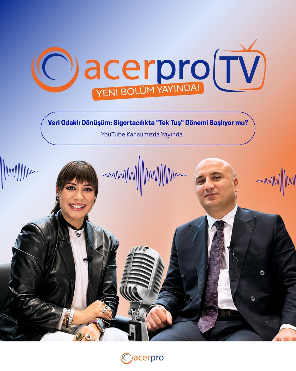 acerprotr's tweet photo. 🎥 AcerPro TV’de yeni bölüm yayında!

Bu bölümde, @bereketcomtr Grubu Genel Müdürü Faruk Gökçen ile sigortacılıkta veri odaklı dönüşümü, müşteri deneyimini ve teknolojinin sektöre etkilerini konuştuk.

📺 Bölümün tamamı YouTube kanalımızda yayında.

🔗 https://t.co/gLMa6ZoINb https://t.co/WvtQIriZXW