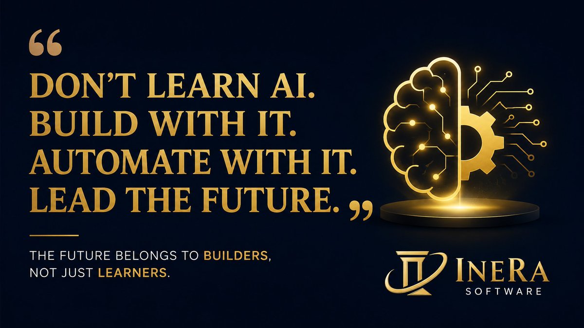 inera_software's tweet photo. Most people are learning AI tools. The real edge comes from building AI systems that think, act, and automate outcomes.
✅ Build with AI
✅ Automate workflows
✅ Deploy solutions
✅ Scale value
#AI #AgenticAI #Automation #AIAgents #FutureOfWork #InEraSoftware https://t.co/L9xqkxUUC7