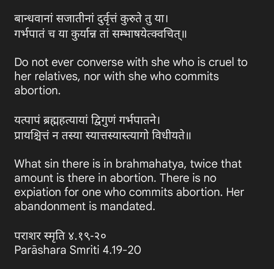 _adityabh's tweet photo. As per Hinduism, abortion is one of the biggest sins which has no atonement. Scriptures command to abandon a woman who does abortion. https://t.co/swvx1oxcle
