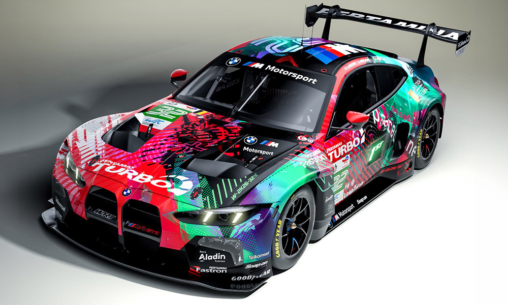 sportscar365's tweet photo. 🎨LE MANS LIVERY: @FollowWRT’s No. 32 BMW M4 GT3 EVO will also be sporting a new livery for next weekend’s @24HoursofLeMans, with artwork inspired from Darren Leung’s company, Paradine.

➡️ https://t.co/WNm0unsu5v #LeMans24 #WEC https://t.co/6vECNnMCUE