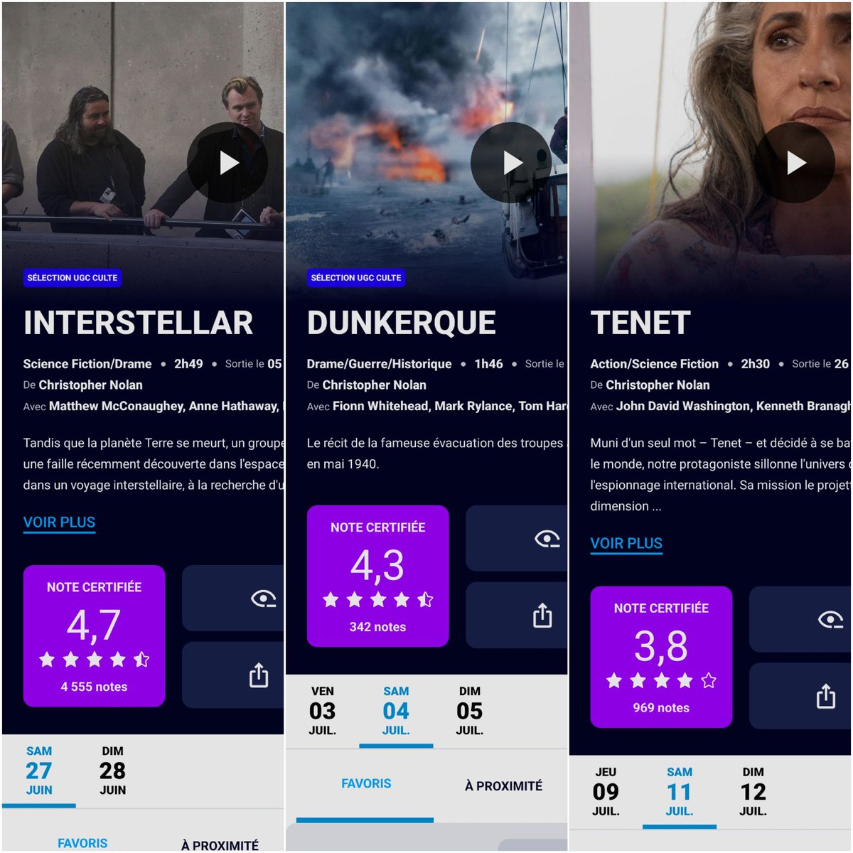 B612CX's tweet photo. Des films déjà vus et à revoir + des films loupés à la sortie et donc à voir : quel programme chez @UGCcinemas !

Merci la #CarteUGCillimité 👍😊

Juin et juillet chez #UGC c'est ça ⤵️

En plus de la rétrospective #Nolan en attendant la sortie de #LOdyssee il y a #BillyElliot🥰 https://t.co/mhp52FILrV
