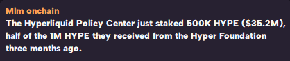 HyperliquidFR's tweet photo. ACTU : Le HPC @HyperliquidPC viens de staker 500k $HYPE. L'équivalent des 1M HYPE qu'ils ont reçu de la fondation.
(source @mlmabc) https://t.co/e4PLlgiIrn