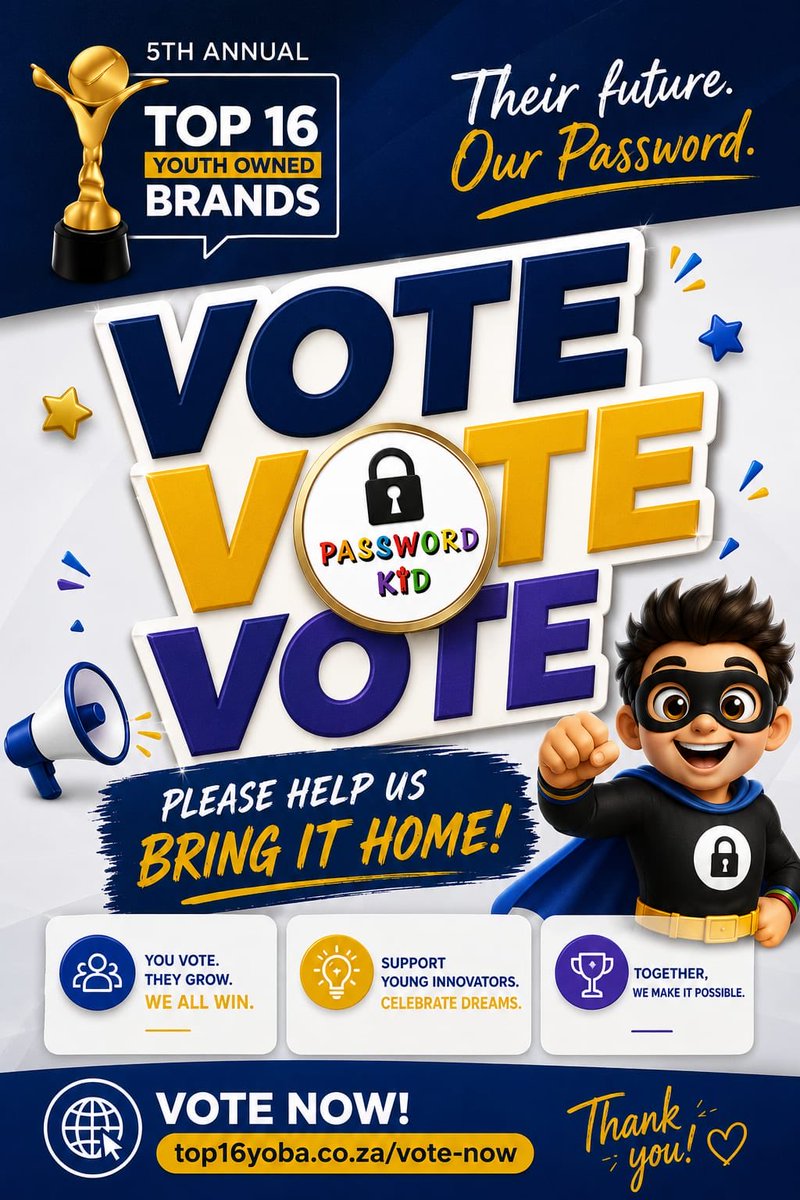 KidPassword's tweet photo. 🙏 Now we need YOUR support:

🗳️ Vote for us: https://t.co/fmnJKUC4ag

📱 Tip: Use landscape mode on your phone for a smoother experience

⚠️ NB: One email 📧 = ONE vote 🗳️

Let’s bring this home — for the kids, for the future. ✨
#VotePasswordKid #YOBA2026 #ChildSafetyFirst https://t.co/YASzzGcJMg