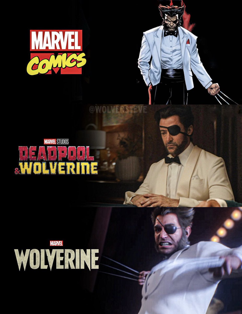 WolverSteve's tweet photo. An evolution of #Patch from Comic, to movie, to game #Wolverine #Logan #DeadpoolAndWolverine  #WolverinePS5 https://t.co/OdsN6CsS4e