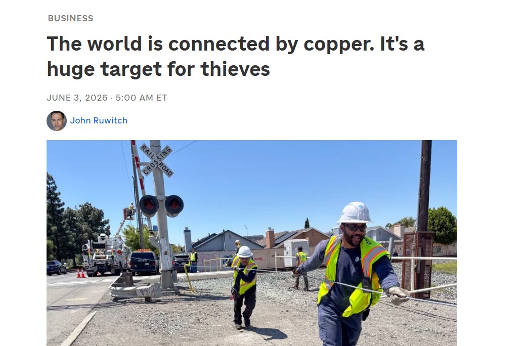 NazeerZiyad's tweet photo. #megaIPO
The biggest line from Phil Ehr’s Kitco interview was simple: copper is “the glue that holds it all together.”
That is the whole $NRED thesis in one sentence
AI needs electricity. Electricity needs grids. Grids need copper. Defense needs drones, ships, radar, advanced guidance, communications and command systems. All of that needs copper too. Then add EVs, where Ehr noted electric cars use roughly 3x the copper of internal-combustion vehicles
So when copper supply gets tight, the question becomes uncomfortable: who gets the copper first?
Ehr’s answer leaned hard toward national security. Weapons, ammunition, communications and military command systems become priority from a U.S. federal perspective. Grid upgrades and consumer products fight for the next spots. That means AI data centers, EVs and civilian infrastructure may end up competing with defense for the same metal
This is why I keep $NRED on screen. NovaRed’s Wilmac Project gives exposure to 16,078 ha in British Columbia’s Quesnel porphyry belt, with a 70% option and a safer-jurisdiction copper-gold story
MetalCore AI adds the tech layer: geological, geophysical and electromagnetic data turned into better target probabilities
The world needs copper. Defense may need it first
My bias, your risk
https://t.co/SOgg79psut
$COHR $HUBC $CSCO