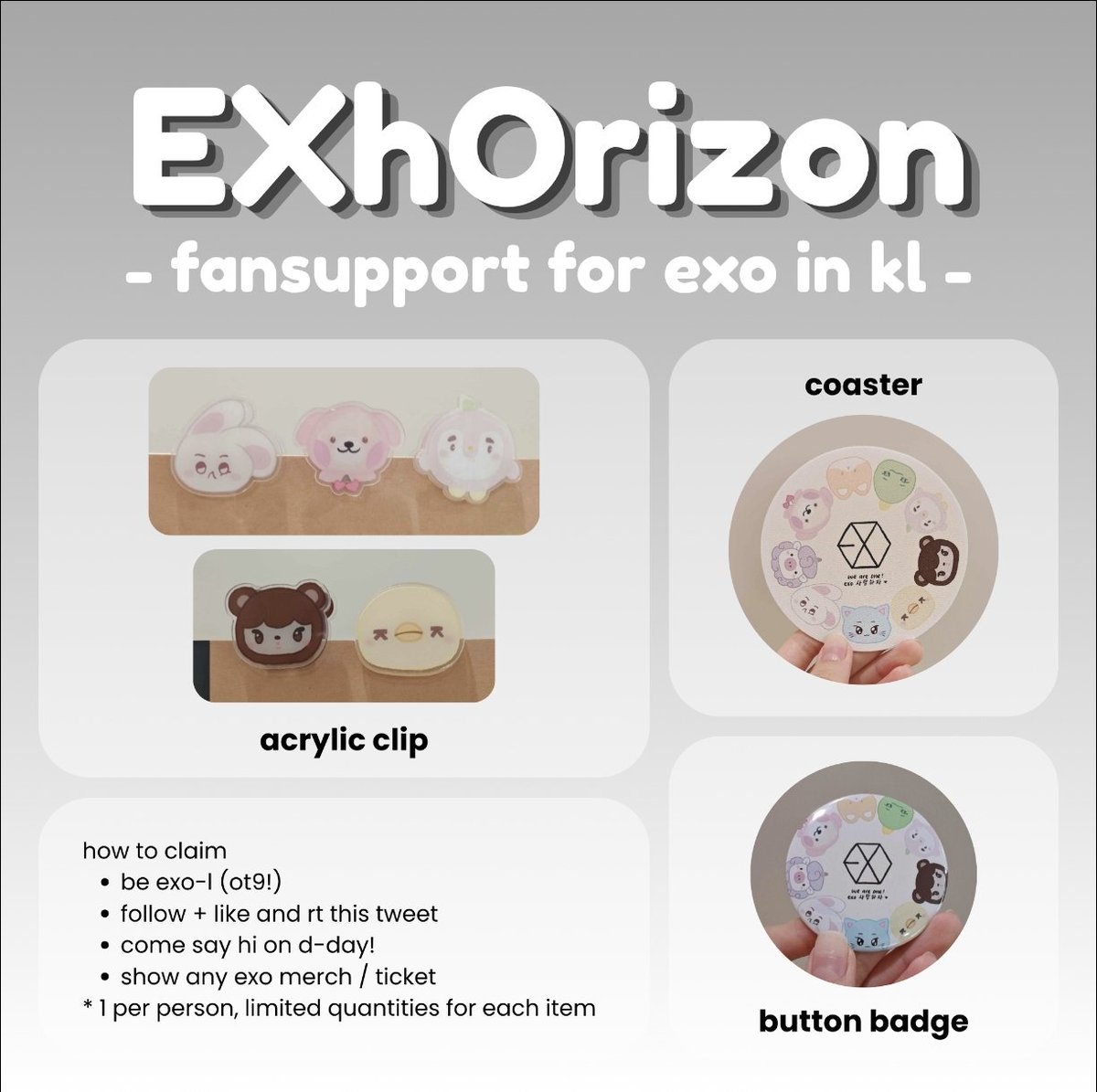 fluffydreamGO's tweet photo. #EXOinKL #EXOinMY #EXhOrizoninKL
freebies by fluffydream

yayy freebies are ready for exo concert~ trades still available, do dm me if you're interested! https://t.co/kkP20skowp