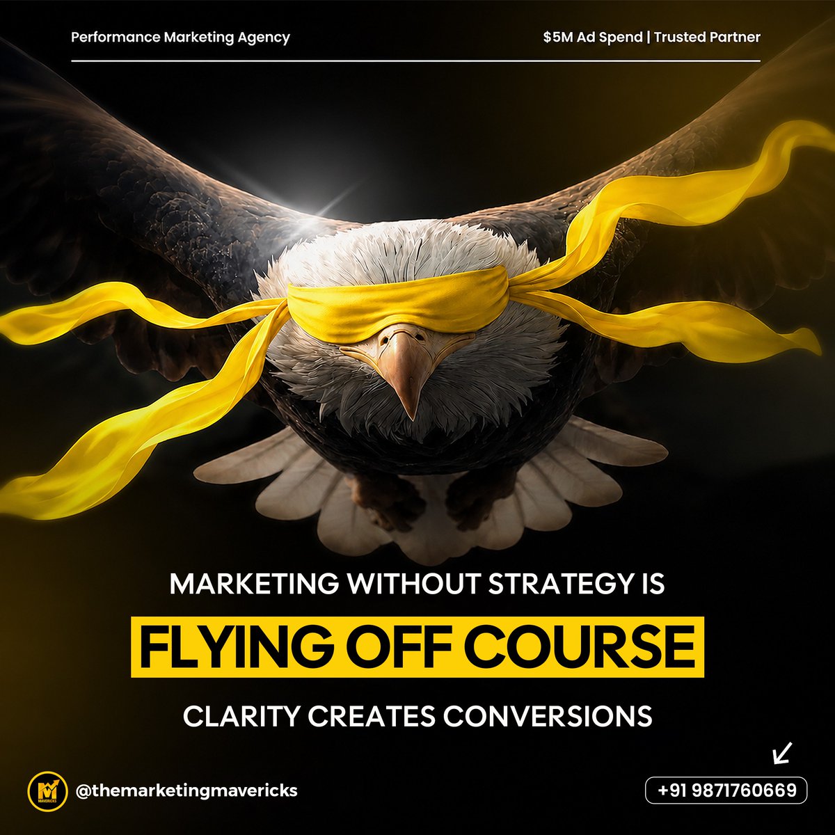 Mavericks_100's tweet photo. Marketing without strategy? You're just flying blind. 🦅
Most businesses waste thousands on ads with zero clarity, zero direction, and zero results while their competitors scale effortlessly.
Strategy isn't optional. It's everything.
#Advertising #Branding #TheMarketingMavericks https://t.co/ZBxcCjsq15