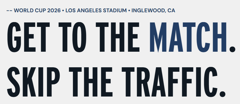 Go511's tweet photo. SoCal 511 is happy to present World Cup information, please click the link for more information:
SoCal 511 - World Cup Commuter Guide

https://t.co/5MJuHUx9jk https://t.co/ApPoubzk40