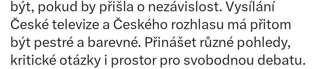 eursulin's tweet photo. tohle je teda echt blábol 😲 troufám si naopak tvrdit, že žádná svobodná diskuse a prostor pro různé pohledy na realitu či pro názorovou pestrost v současné době na ČT fakticky vůbec neexistuje 😮 a pokud už dramaturgie milostivě připustí do studia někoho s ne úplně "mainstreamovým" názorem, moderátoři mu okamžitě skáčou do řeči a všemožně se ho snaží umlčet 😲 a je při tom úplně jedno, jak barevné oblečení na sebe ti moderátoři oblečou 😉