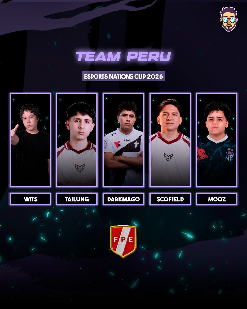 justopancho's tweet photo. PERÚ ANUNCIA SU ROSTER DE DOTA 2 PARA LA ENC 2026

La Federación Peruana de Esports ha revelado de forma oficial los jugadores que serán parte del roster de Dota 2 que nos representará en la ENC 2026.

El equipo está conformado por:

1. Wits
2. Tailung
3. Darkmago
4. Scofield
5. Mooz

Suplentes: ElMisho y Pakazs
Coach: Vintage
AC: Marcelo

Las Clasificatorias Regionales se jugarán entre el 29 de junio y 1 de julio y Perú deberá jugarlas en caso no sea invitado directo al torneo de noviembre.