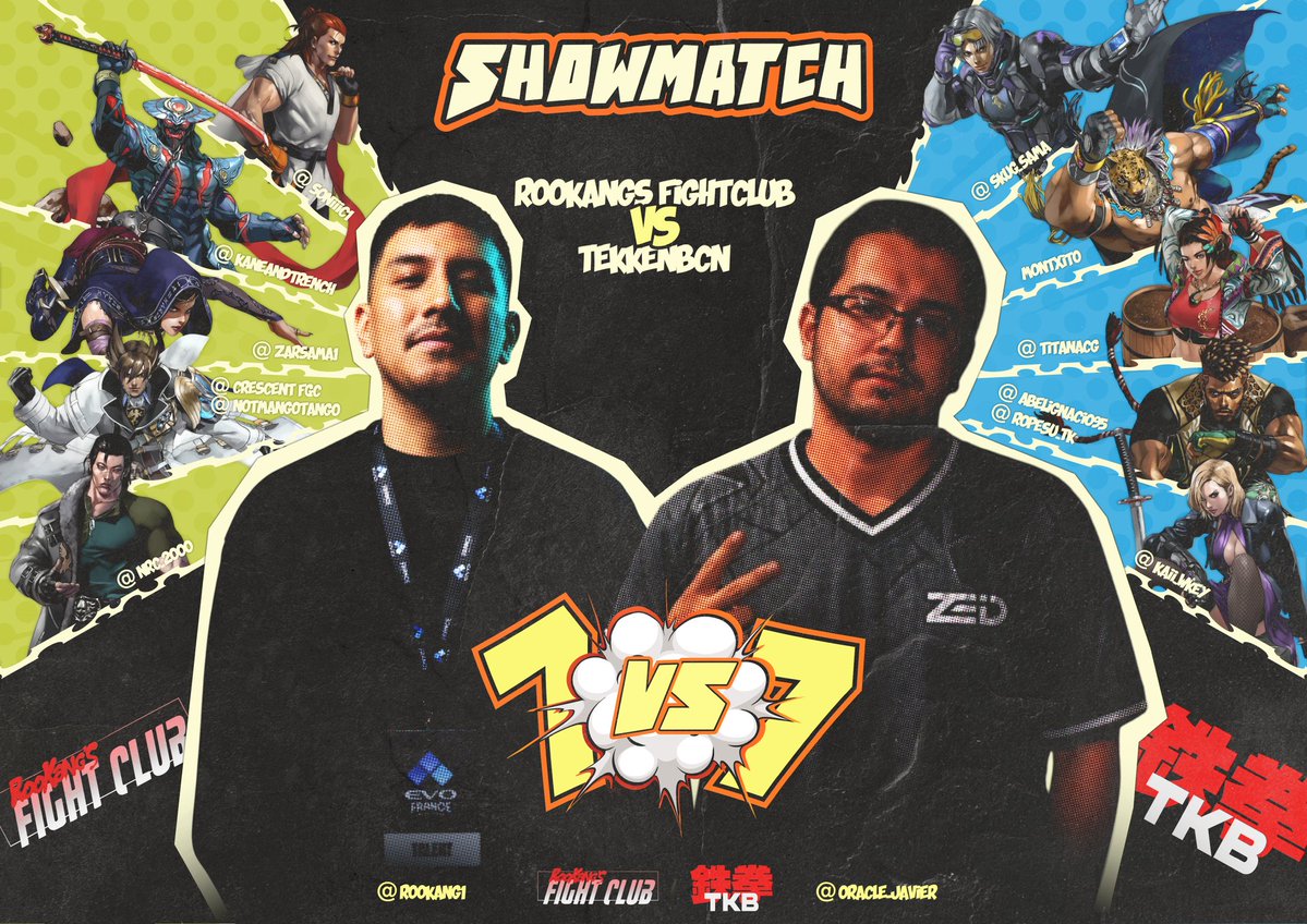 rookang1's tweet photo. The Tekken Fight Club series returns tonight alongside @tekkenbcn for a 7 vs 7 team battle.

I really miss running team battles so will try to do more in the future 🫡

​🇬🇧 UK Time: 6:00 PM

Links below to both channels ⬇️ https://t.co/spny2LAhLF