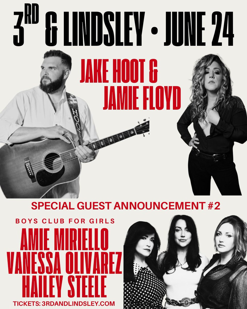 jamiefloydmusic's tweet photo. 🚨SPECIAL GUEST ANNOUNCEMENT🚨
@boysclub4girls : This insanely multi-talented trio with harms that’ll stop you in your TRACKS is joining us 6/24❗️
🎟️TIX: https://t.co/vX8WHTKQz3
***VIP reserved seats still avail! Grab them before they sell out*** https://t.co/Jt9BqTGkWD