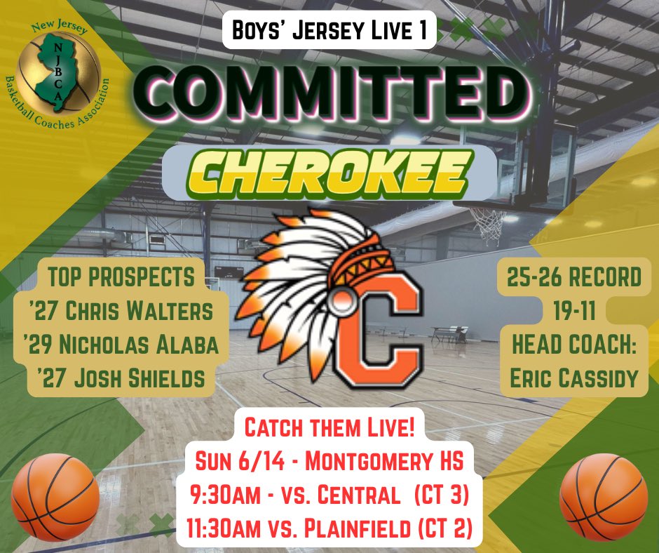 NJBCA_Official's tweet photo. Lastly, for committed Boys’ Jersey Live Session 1 teams we have: Wilmington Friends, Woodbridge, Manasquan, Cherokee, Ridgewood, St. Rose, and St. Joe’s(Mont). Friday is at Iron Peak Hillsborough and Saturday/Sunday we are at Montgomery HS in Skillman. #JerseyLive #NJBCA @WilmFriends @whsbarronsbball @SquanBoysBBall @AndrewBilodea14 @CherokeeBBall
