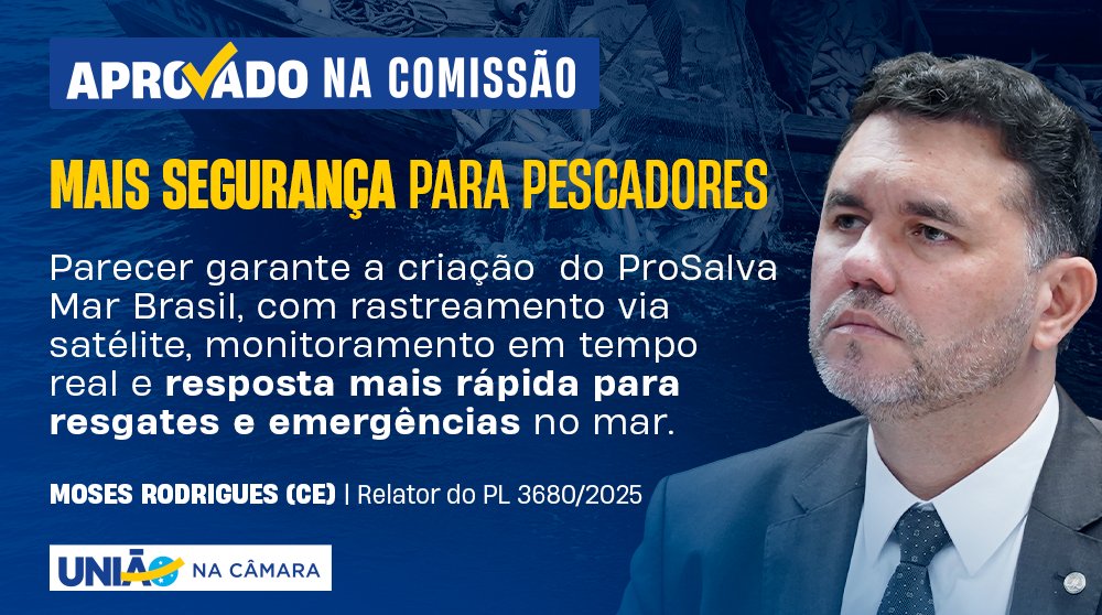 uniaocamara44's tweet photo. 🎣 A CINDRE aprovou o parecer @DepFederalMoses (CE) ao PL 3680/25, que cria o ProSalva Mar Brasil, prevê monitoramento em tempo real, rastreamento por satélite e atendimento 24h para reforçar a segurança e agilizar o resgate de pescadores em alto-mar. O texto segue para a CREDN. https://t.co/ml55GCWBCI