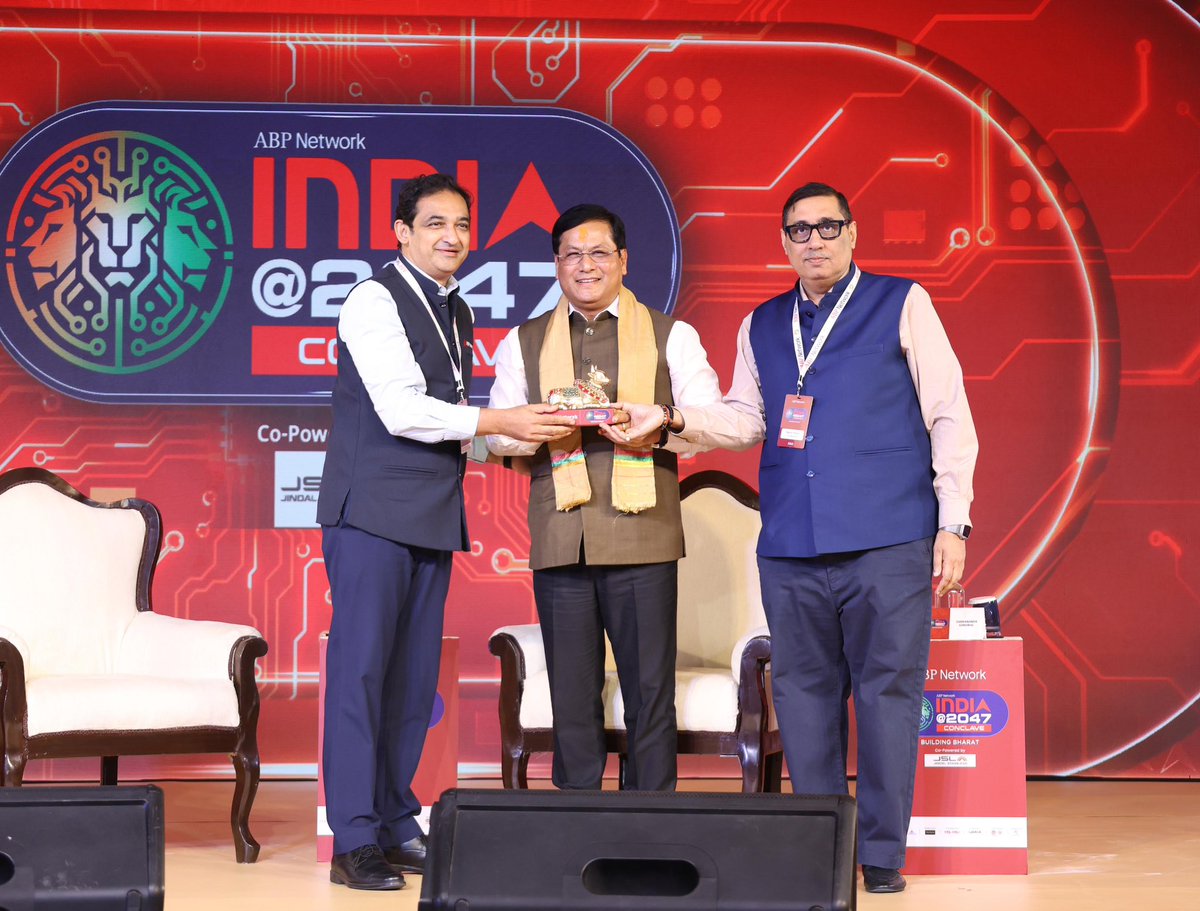 sarbanandsonwal's tweet photo. Glad to be at the @ABPNews's India @2047 Conclave in New Delhi, where I spoke about the remarkable transformation of India’s maritime sector over the past 12 years.

Under the visionary leadership of Hon’ble PM Shri @narendramodi Ji, India today is powered by modern ports, robust waterways and a bold vision for a Viksit Maritime Bharat.