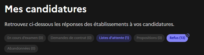 floramvs's tweet photo. MDRRRR comment ça 13 refus sur 14, j'ai mis des valoplants à la place du CV ou quoi https://t.co/oZJq40chXs