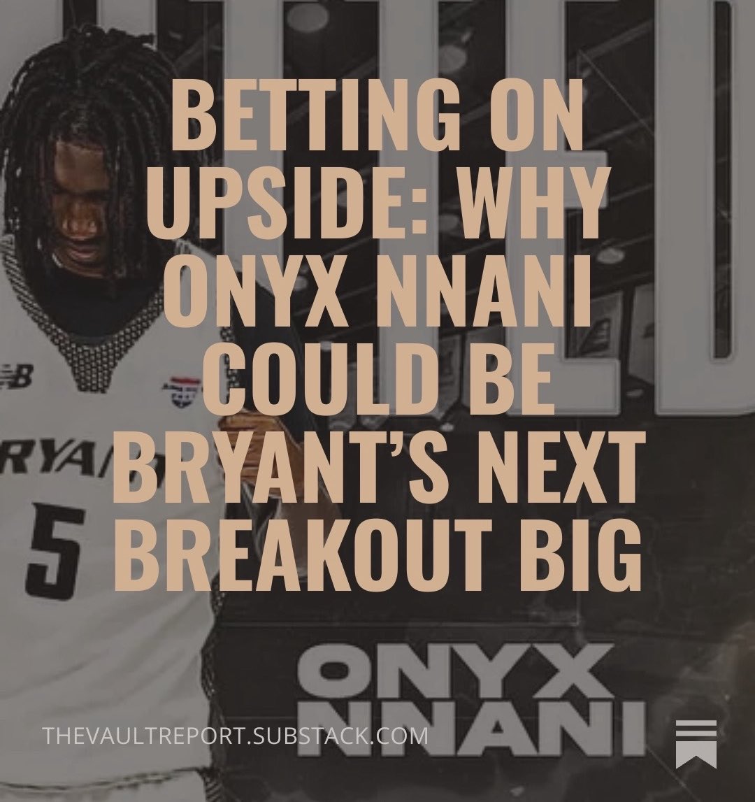 RhodyVault's tweet photo. ✍️ New Article on the Vault Substack

Bryant’s frontcourt got longer and more intriguing this offseason with the addition of South Florida transfer Onyx Nnani

Article: https://t.co/ZW00HcG8P6 https://t.co/is7lvnCJHO
