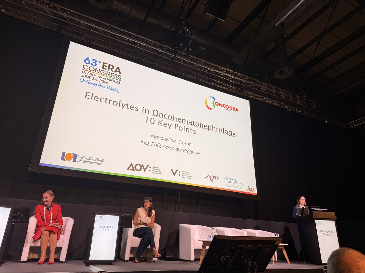 HerrmannMd's tweet photo. Onconephrology session at #ERA2026 happening now with Maridelina Simeoni presenting Electrolytes in onconephrology @ERAkidney https://t.co/GVKs6amP8Q