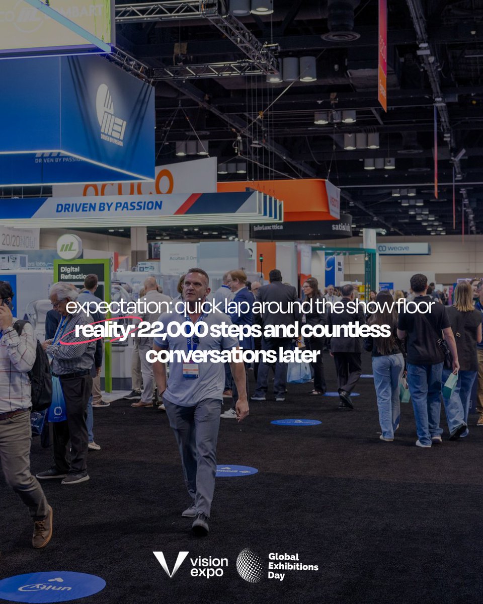 VisionExpo's tweet photo. The reality is that there’s nothing like being there in person.

At #VisionExpo, we see what happens when people come together face-to-face. Happy #GlobalExhibitionsDay to everyone who makes these moments possible. 🌎

#GED2026 #RXBuilds #RXEvents @RXGlobal_ https://t.co/cN2CSOoUZf