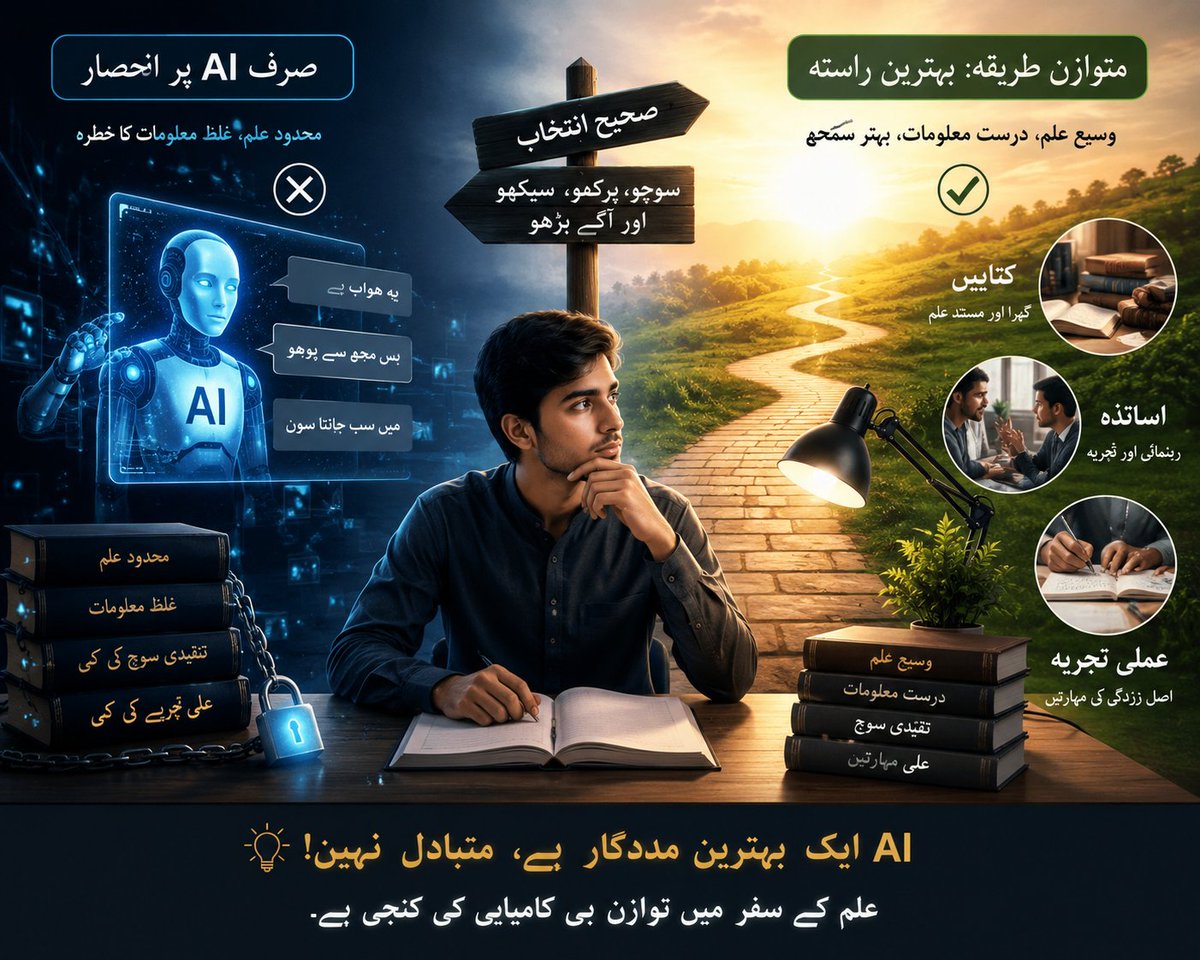 Urooj_Tawlks's tweet photo. #محبت_مافیا
 صرف اے آئی پر انحصار کرنا ٹھیک نہیں، کیونکہ 
AI ( Artificial Intelligence)
کبھی کبھار غلط یا غیر مستند معلومات بھی دے سکتا ہے۔ تحقیق اور حتمی فیصلے کے لیے ہمیشہ انسانی عقل اور مستند ذرائع کا استعمال لازمی ہے 
#ChatGPT https://t.co/czhlqdB0Wi