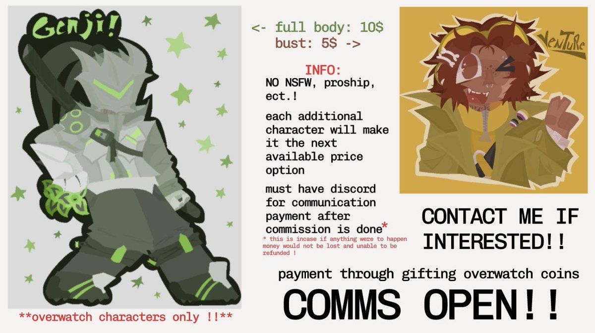 dewstr1pe's tweet photo. OVERWATCH C0MMISSIONS ARE OPEN !!! 🌷
my discord is dewstr1pe as well !! both here and discord are okay to contact me on ^u^ if you have questions feel free to comment or dm
likes/reposts much appreciated 🤍
#owtwt #comms https://t.co/zMOgA3Wbgp