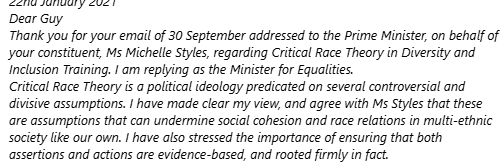 MichelleLStyles's tweet photo. @ClaireCoutinho Yes and I have an email from Kemi Badenoch 22 Jan 2021 to my then MP Guy Opperman  which proves her consistency. https://t.co/7LWrb5KB9X