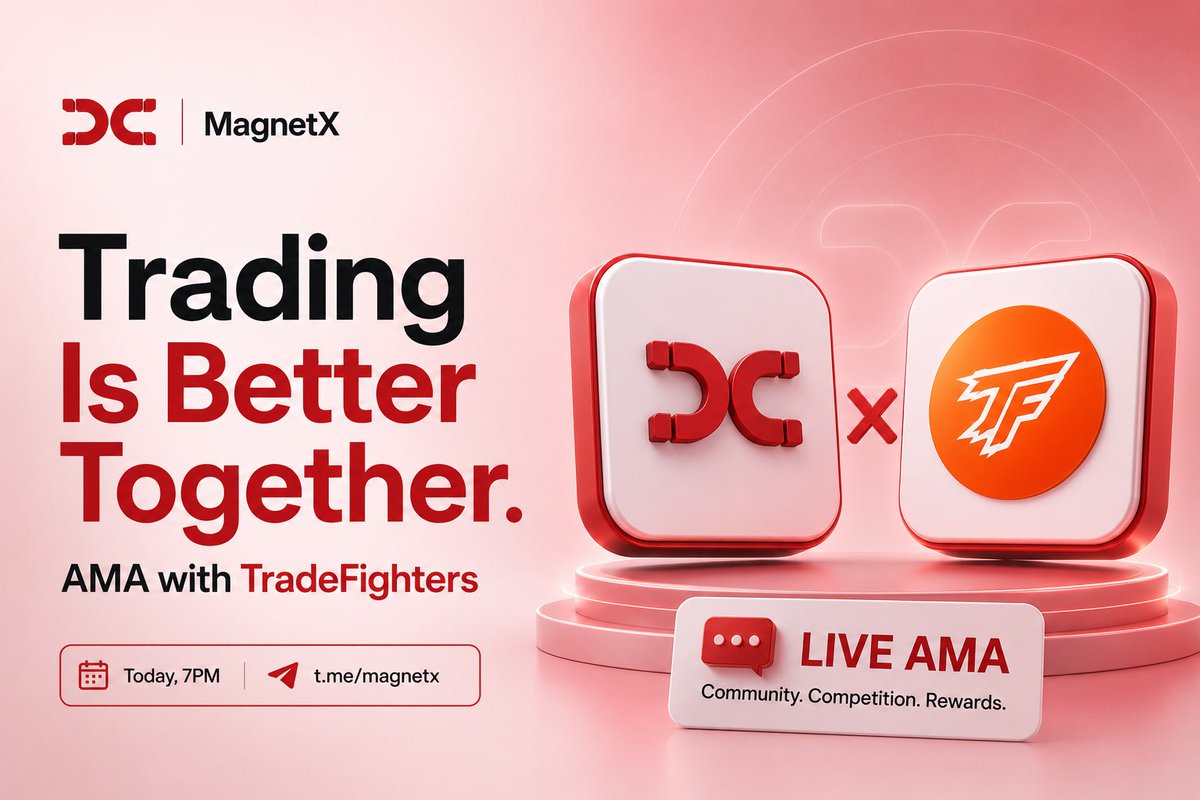 MagnetXDao's tweet photo. do you believe trading can actually be fun? 

for most people, trading is just watching charts go up and down all day

but what if there was a way to make it feel a little less lonely? and a lot more exciting? would you be interested in it?

well, join us this evening by 7PM as we chat with the @TradeFighters TEAM. 

they're building a platform that's bringing competition, community and rewards into the trading experience

they're bringing the following to our community 

• preview of the trading tournament with a prize pool
• access to beta launch
• reward for early users through their incentives program
• surprise boxes for every trader as part of early participation rewards

if you're curious about trading or where trading is headed next, come for the AMA

because you might just see trading differently after the AMA!

see you there ❤️🧲