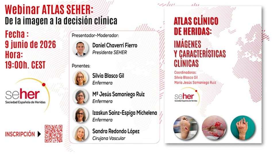 SEHERidas's tweet photo. 🔴El próximo 9 de junio a las 19:00 h celebraremos el webinar gratuito "Atlas SEHER de imágenes en heridas: de la imagen a la decisión clínica".
✅ Interpretación práctica de imágenes
✅ Casos clínicos reales
✅ Valoración sistemática de heridas
✅ Toma de decisiones clínicas
Inscríbete gratis ⬇️
https://t.co/5MtlrVJdQd
