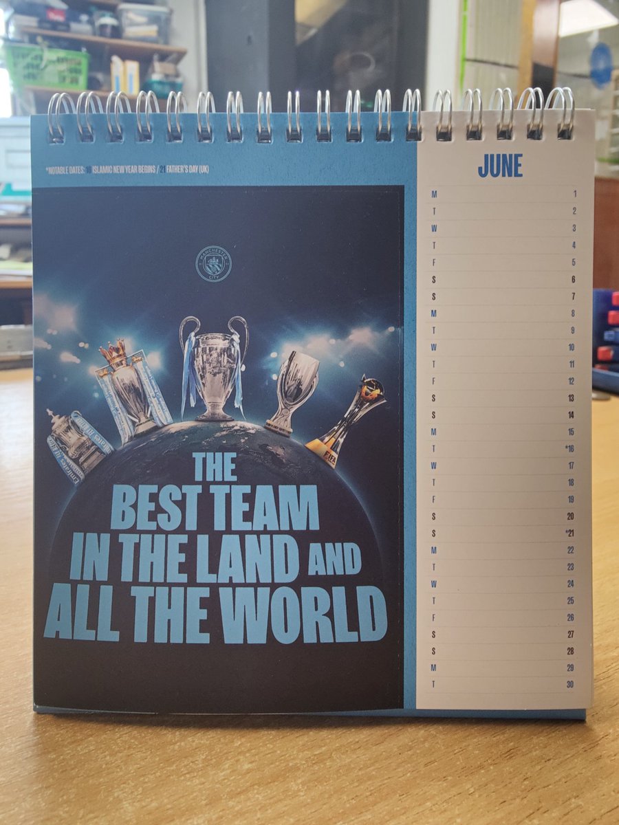 blueray71's tweet photo. June... 'The best team in the land and all the world...' 🎵🌍 

#Citycalendarwatch #mancity #mcfc @ManCity https://t.co/RlaxOtqKTg