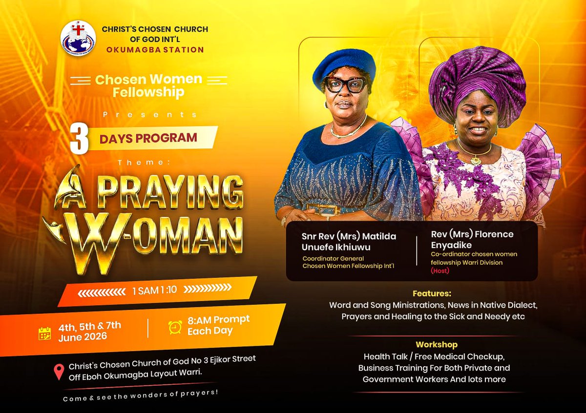 dan94120's tweet photo. Church flyer for Christ`s Chosen Church of God Int'l
Presents 3Days Program
Theme: A Praying Woman

Send a 📩 DM your design 💯

#danielgraphics  #flyer #churchflyer #christchosenchurch #design https://t.co/Q4wUC8e6UA