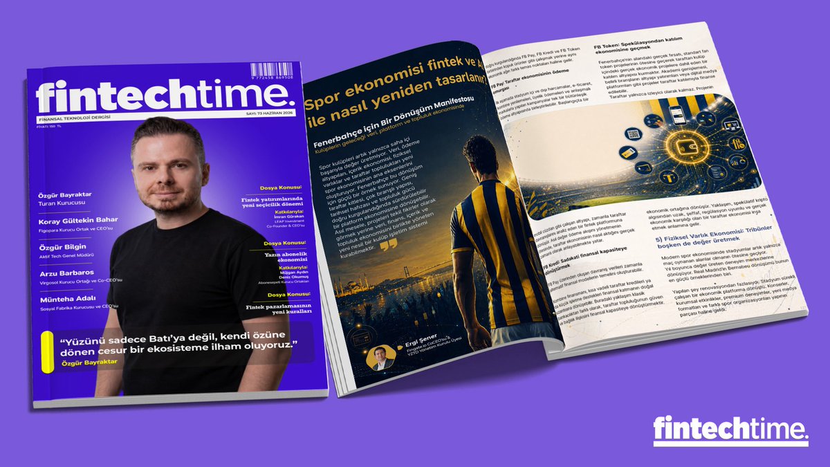 fintechtime's tweet photo. https://t.co/iKp9ILRFSd CoCEO’su &amp; YZTD Yönetim Kurulu Üyesi Ergi Şener, Fintechtime Haziran sayısı için yazdı “Spor ekonomisi fintek ve AI ile nasıl yeniden tasarlanır? &amp; Fenerbahçe için Bir Dönüşüm Manifestosu”.

https://t.co/Y5dCdRC249 https://t.co/6uW97oF95Z