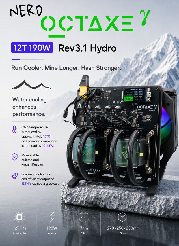 BitarkMinerLisa's tweet photo. 🔥NEW RELEASE｜NerdOCTaxe Rev3.1 Hydro 12T

✅ Cooler running
✅ Less power draw
✅ Longer service life

‼️In stock, ship from China immediately

🛒Order now:
https://t.co/qFylLNmMUE https://t.co/Cp5WinnrAP