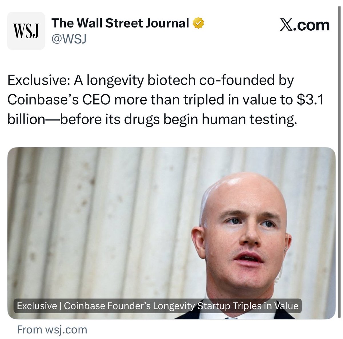 ergerfeng's tweet photo. 🧵on $biohacking 

biohacking is starting to move like Al did 3 years ago
and the smart money is moving fast
- Brian Armstrong's NewLimit just hit a $3.1B
valuation https://t.co/7ixz5ZThIj