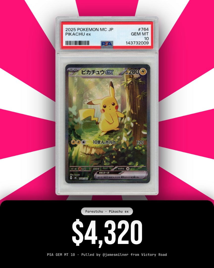 pulldotfun's tweet photo. One of our top supporters just pulled one of the most beloved modern card "Forestchu"!

Congrats to @veryexcitingja1, this is one of the grails that many collectors have been hunting! https://t.co/ypzn1Mgoao