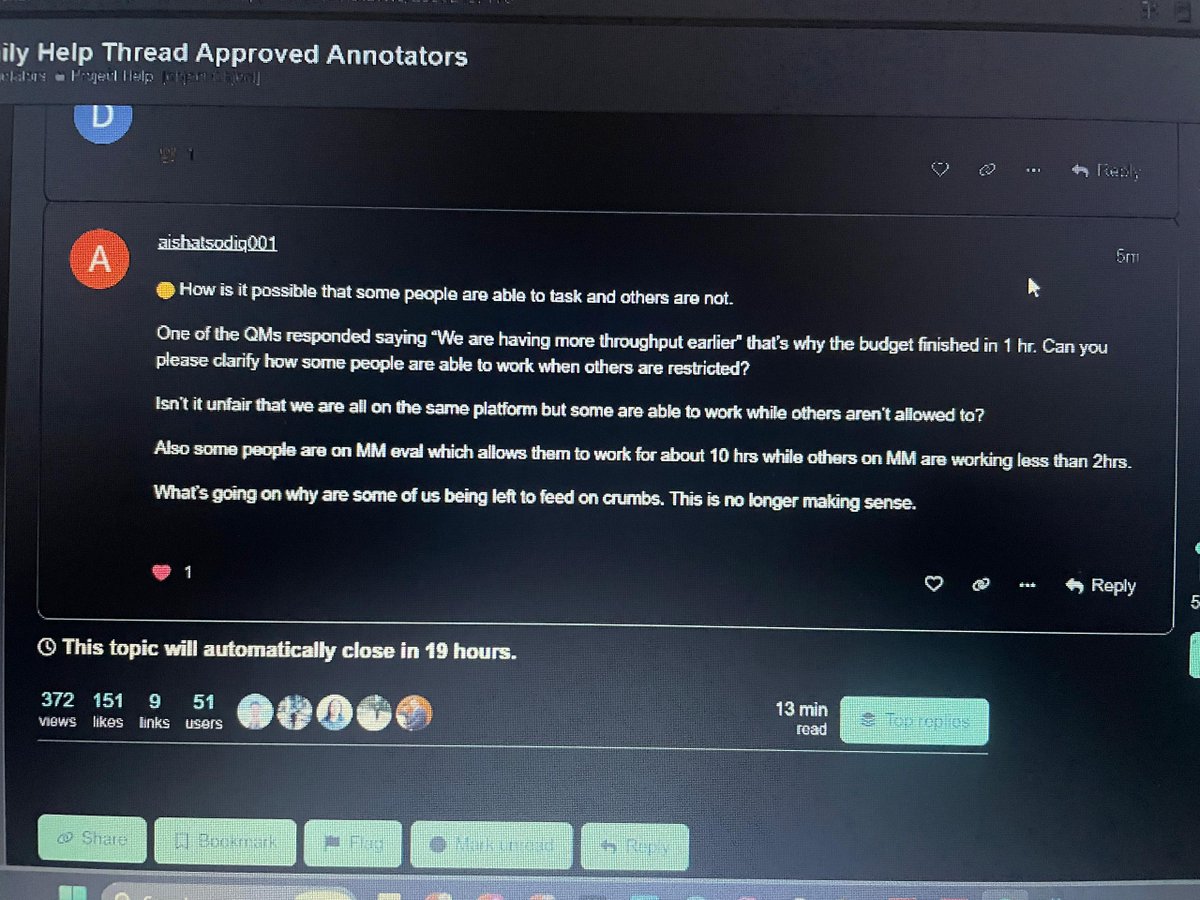 bigmanstuff0's tweet photo. people manipulating the outlier timer are making it harder for regular hubstaff users and outlier time users to get enough time for the day 

weekly budgets getting exhausted fast daily only implies one thing - some peeps elsewhere are exhausting it https://t.co/aLyHbN4ekZ