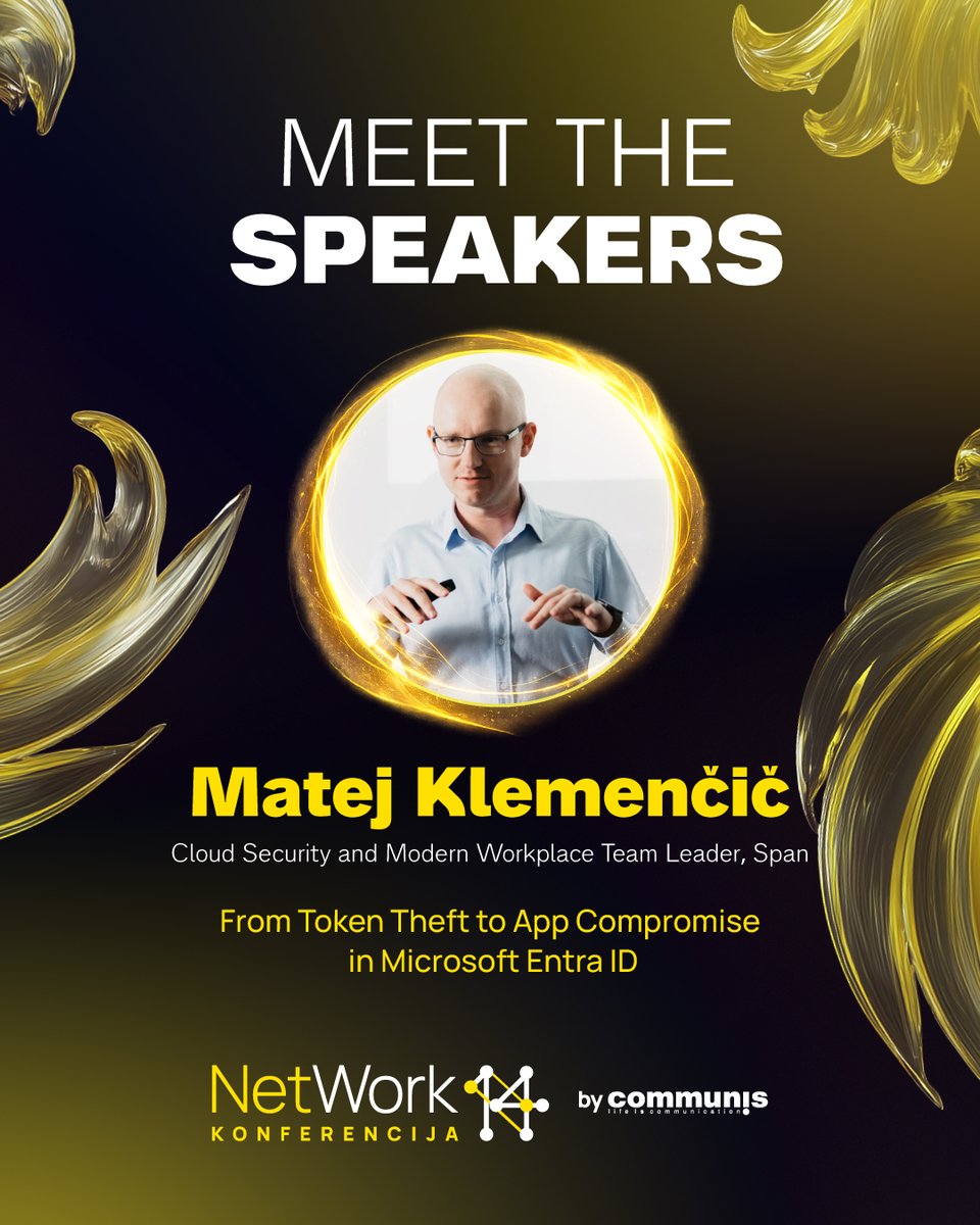 networkbih's tweet photo. Lozinke više nisu jedina meta napadača.

Na #NetworkKonferencija stiže Matej Klemenčić iz Spana s temom:

From Token Theft to App Compromise in Microsoft Entra ID

Saznajte kako izgledaju moderne prijetnje identitetima.

👉 https://t.co/FcR8Hyc9NI

#NetworkBiH #NetWork14 https://t.co/5hrym8nYzc
