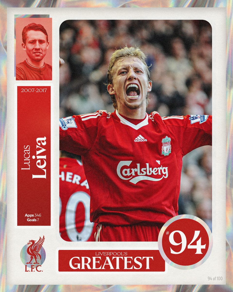 LFC's tweet photo. Liverpool's Greatest - No.94: Lucas Leiva 🇧🇷