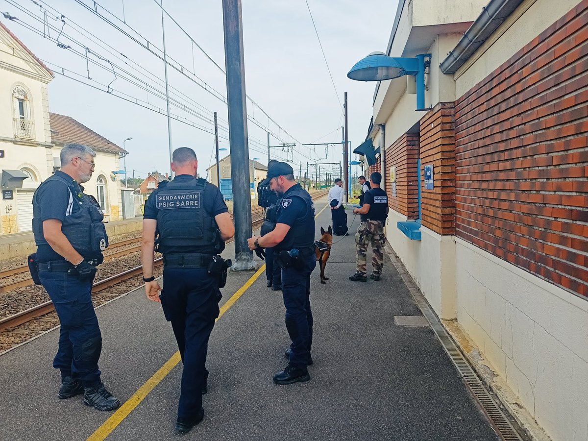 Gendarmerie_045's tweet photo. Le 29 mai, gendarmes, SUGE, Police nationale et Police municipale ont uni leurs moyens dans les gares et trains du secteur d’Orléans.Une mobilisation coordonnée au service d’un objectif commun : lutter contre la délinquance et assurer votre sécurité.@PoliceNat45 @Prefet45_Centre https://t.co/KMZqftZ8An