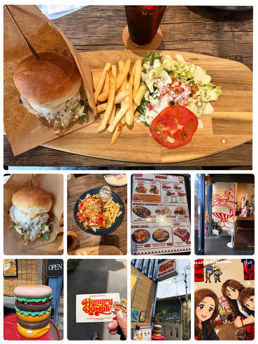 Chizu_gym's tweet photo. 高校の友達とランチ会🍔🍮
ちょいちょい行ってるところに
こんなに美味しいクラフトバーガー🍔とデザート🍮のお店があったなんて知らんかった🤭大好きな🍔も🍮☕️もめっちゃ美味しかった😋 😋😋
また行こう‼️
#Hungry DUMPTY diner&cafe🍔
#matka 🍮 https://t.co/BxOjPuOHvw