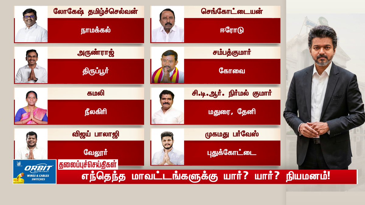 polimernews's tweet photo. மாவட்ட வாரியாக பொறுப்பு அமைச்சர்கள் நியமனம்...!

#Tamilnadu #Ministers #CMVijay https://t.co/uvVLjBpRin